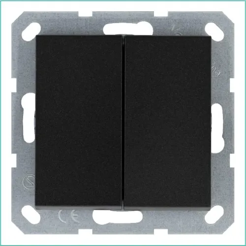 Переключатель проходной 2-кл. 10А IP20 механизм антрацит Jasmart G3022B