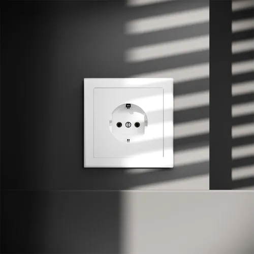 Розетка 1-м СП S70 16А с заземл. механизм бел. матов. Voltum VLS040102 фото 3