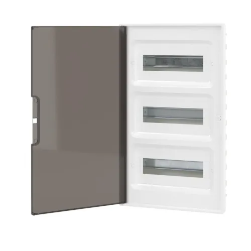 Щиток встраиваемый Фрейм (FRAME) 36мод с тонированной дверцей с 4 шинами PEN (2шт на 8 отверст. и 2шт на 10 отверст.) бел. DKC F36B1WD фото 3