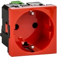 Розетка 2мод. 16А 250В 90град. с заземл. без защ. шторок безвинт. зажимы красн. ИЭК Leg 4525054