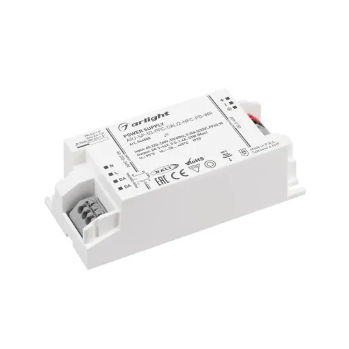 Блок питания ARJ-SP-53-PFC-DALI2-NFC-PD-WR 53Вт 3-44В 0.5-1.4А IP20 пластик Arlight 044888