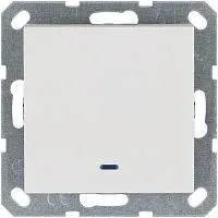 Переключатель проходной 1-кл. 10А IP20 с подсветкой механизм бел. глянцевый Jasmart G3012NW