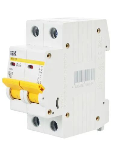 Выключатель автоматический модульный 2п D 16А 4.5кА ВА47-29 KARAT IEK MVA20-2-016-D фото 9