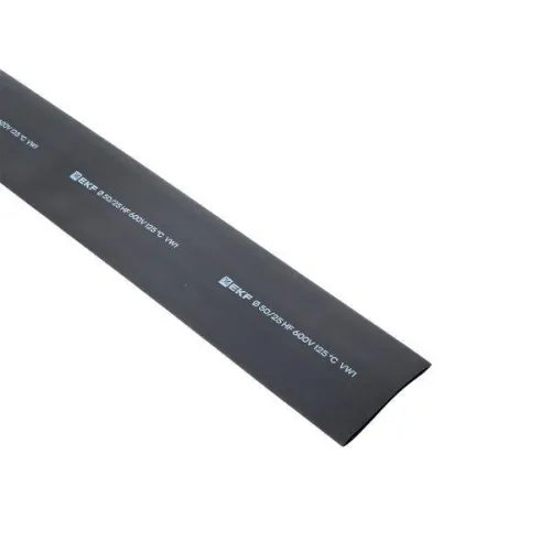 Трубка термоусадочная ТУТ нг 50/25 черн. 1м PROxima (уп.25м) EKF tut-50-b-1m