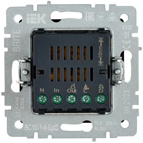 Кнопка звонка BRITE 10А ВС10-1-9-БрС для отелей с индик. механизм сталь IEK BR-V14-2-10-K46 фото 4