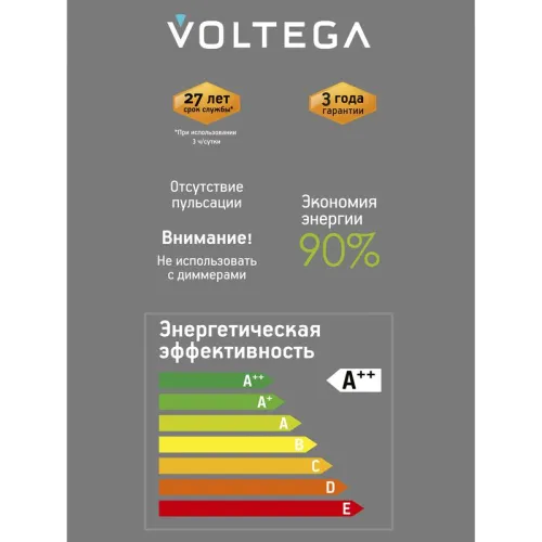 Лампа светодиодная Loft Led G125FC1978 4Вт 1800К E27 Voltega 8568 фото 6