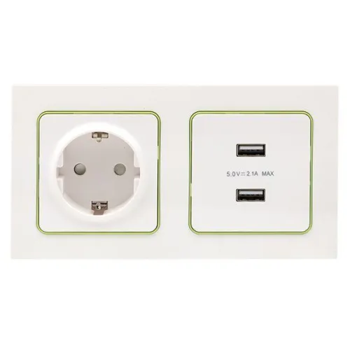 Рамка 2-м Стокгольм бел. с линией цвета зел. PROxima EKF EXM-G-303-20 фото 9