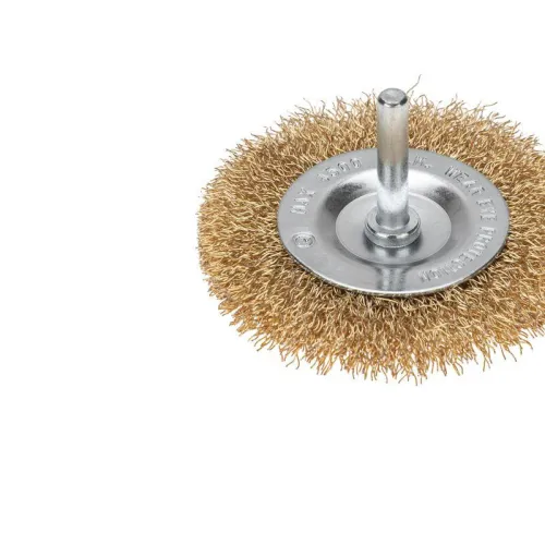 Щетка дисковая для дрели витая латунированная проволока 75мм Kranz KR-91-1249 фото 2