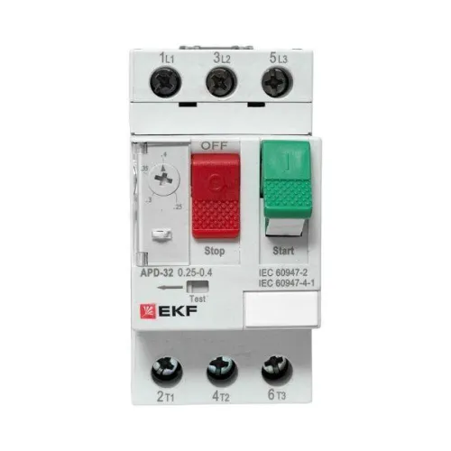 Выключатель автоматический для защиты двигателя АПД-32 0.25-0.4А EKF apd-me-0.4 фото 9