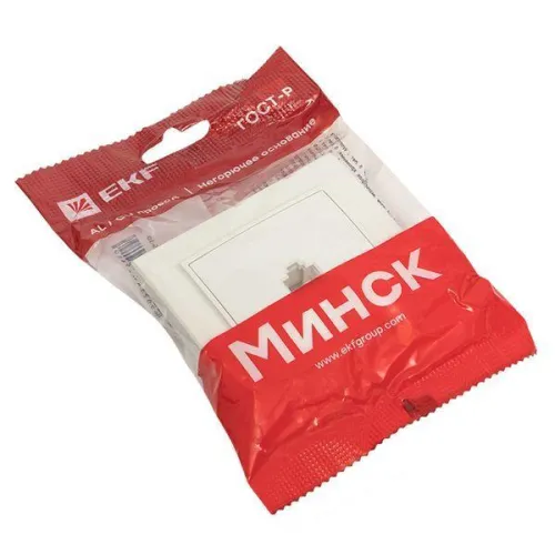 Розетка компьютерная 1-м СП Минск RJ45 бел. Basic EKF ERK01-035-10 фото 3
