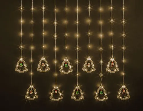 Гирлянда светодиодная "Бахрома" "Елки и фигурки" 95 007 NGF-D034-01 3х0.6м WW IP20 Navigator 95007