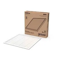 Светильник светодиодный Офис 36Вт 6500К IP20 3200лм 595х595х19мм ДВО офисный рассеив. призма GAUSS 842123336