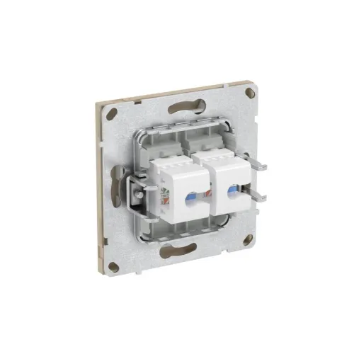 Розетка компьютерная 2-м KANT RJ45 кат.6A без шторки ванильн. марципан DKC 7015674 фото 5