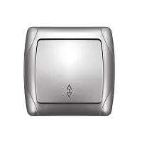 Переключатель проходной 1-кл. СП Маргарита 10А IP20 серебр. UNIVersal М0025-S