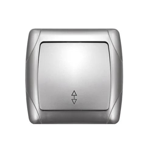 Переключатель проходной 1-кл. СП Маргарита 10А IP20 серебр. UNIVersal М0025-S