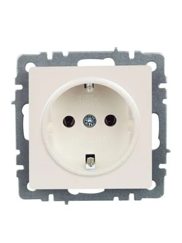 Розетка 1-м СП BRITE РС11-1-0-БрЖ 16А с заземл. без защ. шторки механизм жемчуж. IEK BR-R11-16-K36 фото 2