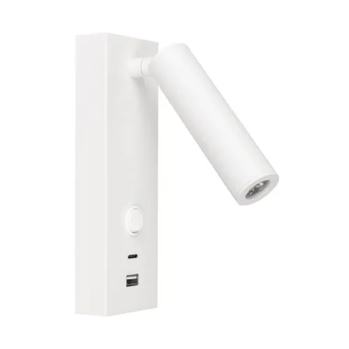 Светильник светодиодный SP-BED-CHARGE-S60x125-3W Warm3000 (WH 20 deg 230В USB-A USB-C) IP20 металл Arlight 031394(1)