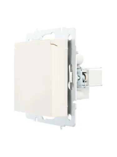 Розетка 1-м СП Vesna с заземл. с крышкой ПБТ механизм кремов. LEZARD 742-0388-123B фото 2