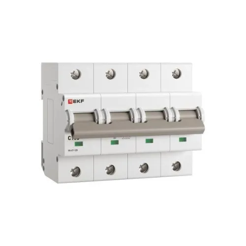 Выключатель автоматический модульный 4п C 100А 15кА ВА 47-125 PROxima EKF mcb47125-4-100C фото 2