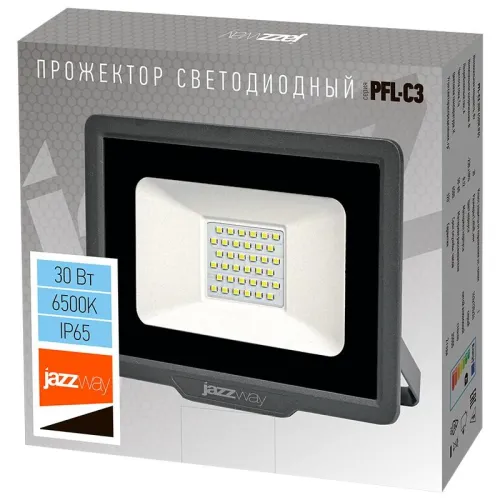 Прожектор светодиодный PFL-C3 30Вт 6500К IP65 ДО закален. прозр. стекло JazzWay 5023567A фото 4