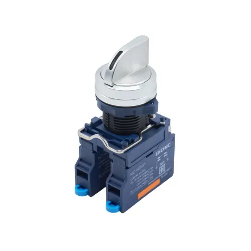 Головка переключателя на 2 положения с фиксацией стандартная ручка алюм. черн. DKC M22S-L2A фото 5