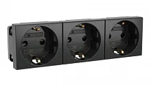 Розетка 3-м Viva 16А IP20 черн. DKC 45203