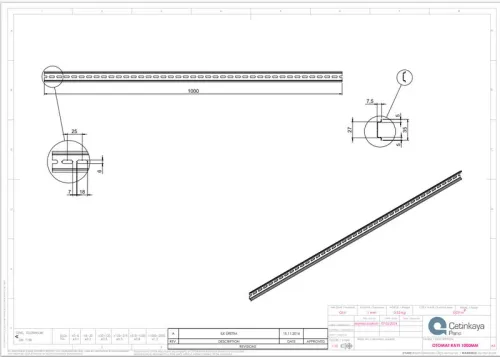 DIN-рейка перфорированная 35х7.5мм L1000 оцинк.Cetinkaya Pano CP4983 фото 2
