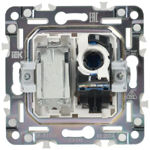 Розетка двойная TV+RJ45 кат.6E SKANDY SK-A15W арктич. бел. IEK SK-AK20-2-K01 фото 6