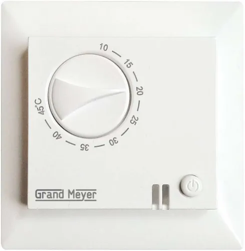 Термостат мех. GM-109 датчик пола 3.6кВт 16А бел. (с возможн. установкой в рамку Legrand серии Valena) Grand Meyer GM-109