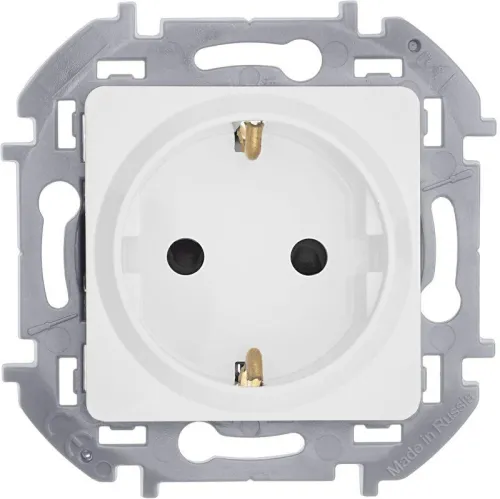 Розетка 1-м СП Inspiria 16А IP20 250В 2P+E защ. шторки немецк. стандарт механизм бел. IEK 673730 фото 6