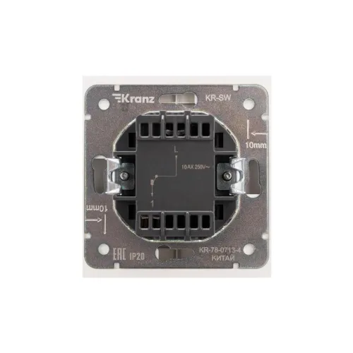 Выключатель 1-кл. СП STRONG MIELE 10А с подсветкой жемчуг Kranz KR-78-0713-4 фото 3