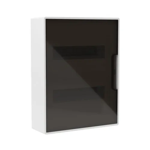 Щиток 24мод. настен. FRAME с тонированной дверцей с шин. PEN 2шт 8 отв. + 2шт 6 отв. бел. DKC F24W1WD