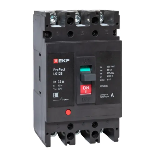 Выключатель автоматический 3п 32А 18кА LS125 ProPact EKF mccb-125-18-3-32-ls