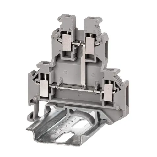 Клемма двухуровневая винтовой зажим 4 точки подключения 4кв.мм сер. DKC KRUK-5-PV