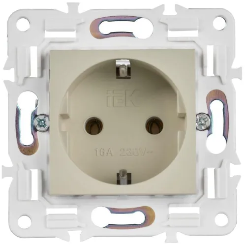 Розетка SKANDY 16А с заземл. без защ. шторок SK-R05B беж. IEK SK-R11-16-K10 фото 3