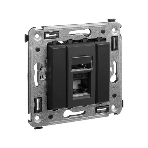 Розетка компьютерная 1-м СП Avanti "Черный матовый" RJ45 кат.5E DKC 4412463 фото 2