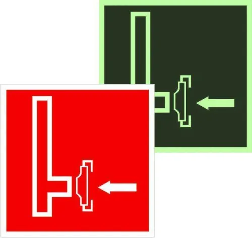 Знак F 08 "Пожарный сухотрубный стояк" 200х200мм пластик с покрытием фотолюминесцентным EKF pn-f-08-f