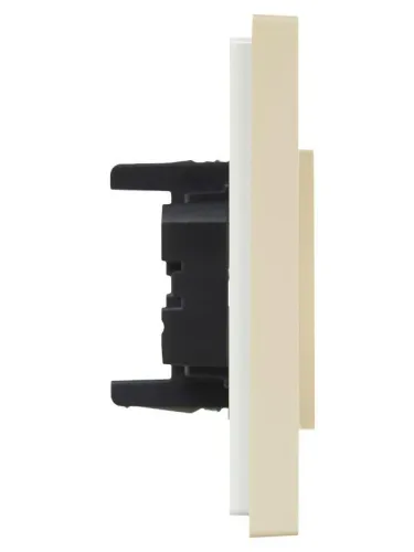 Розетка 2-м СП FORTE&PIANO FP426 10А без заземл. без защ. шторок безвинт. крепл. ваниль IEK FP-R20-10-1-K10 фото 4