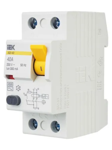 Выключатель дифференциального тока (УЗО) 2п 40А 300мА тип AC ВД1-63 KARAT IEK MDV10-2-040-300 фото 10