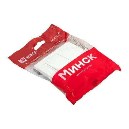 Выключатель 2-кл. СП Минск 10А IP20 бел. Basic EKF ERV10-023-10 фото 3