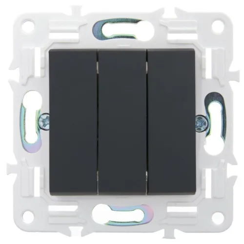 Выключатель 3-кл. SKANDY 10А SK-V11G графит IEK SK-V30-0-10-K53 фото 2