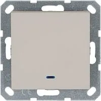 Переключатель проходной 1-кл. 10А IP20 с подсветкой механизм тауп Jasmart G3012NT