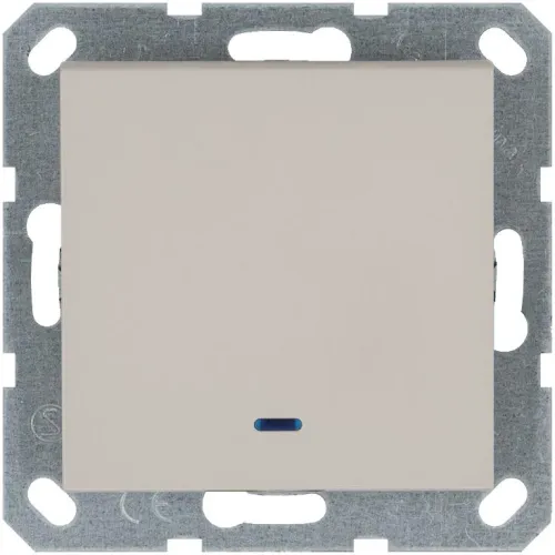 Переключатель проходной 1-кл. 10А IP20 с подсветкой механизм тауп Jasmart G3012NT