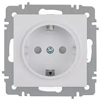 Розетка 1-м СП Accent 6-206-01 16А IP20 250В 2P+E Schuko защ. шторки AL/CU бел. Intro Б0063506