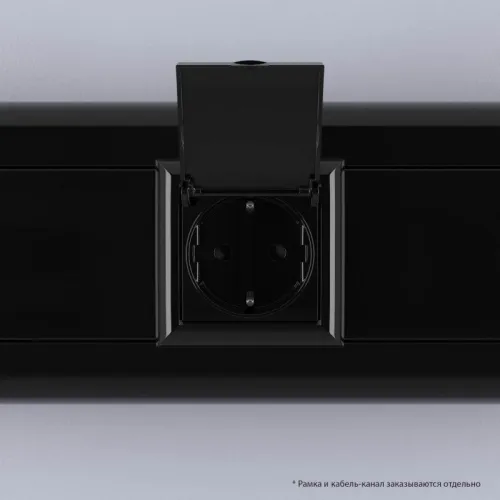 Розетка 1-м 2мод. Avanti "Черный квадрат" 16А IP44 2P+E защ. шторки с крышкой черн. DKC 4402012 фото 4