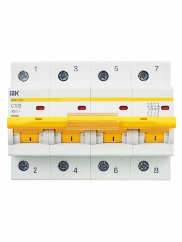 Выключатель автоматический модульный 4п C 100А 10кА ВА47-100 KARAT IEK MVA40-4-100-C фото 3