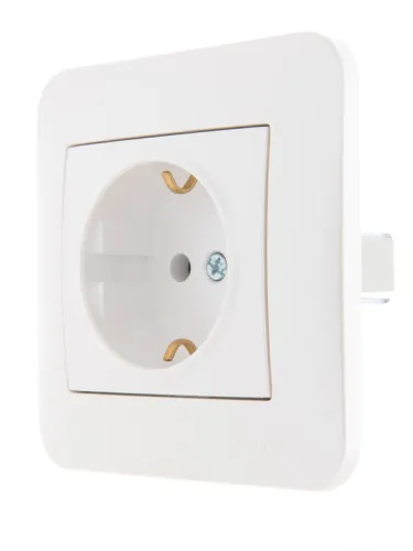 Розетка 1-м СП Karina с заземл. термопласт механизм жемчуж./бел. перламутр. LEZARD 707-3088-122B фото 4