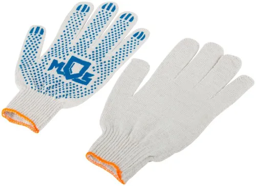 Перчатки вязаные (4 нити) 10 класс вязки х/б с ПВХ 12484 фото 2