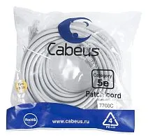 Патч-корд U/UTP кат.5E PC-UTP-RJ45-Cat.5e-15m 2xRJ45/8p8c неэкранир. PVC 15м сер. Cabeus 7700c