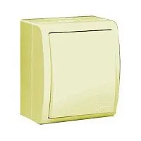 Выключатель 1-кл. ОП Simon 15 Aqua 10А IP54 с подсветкой винтов. зажим сл. кость Simon 1594104-031